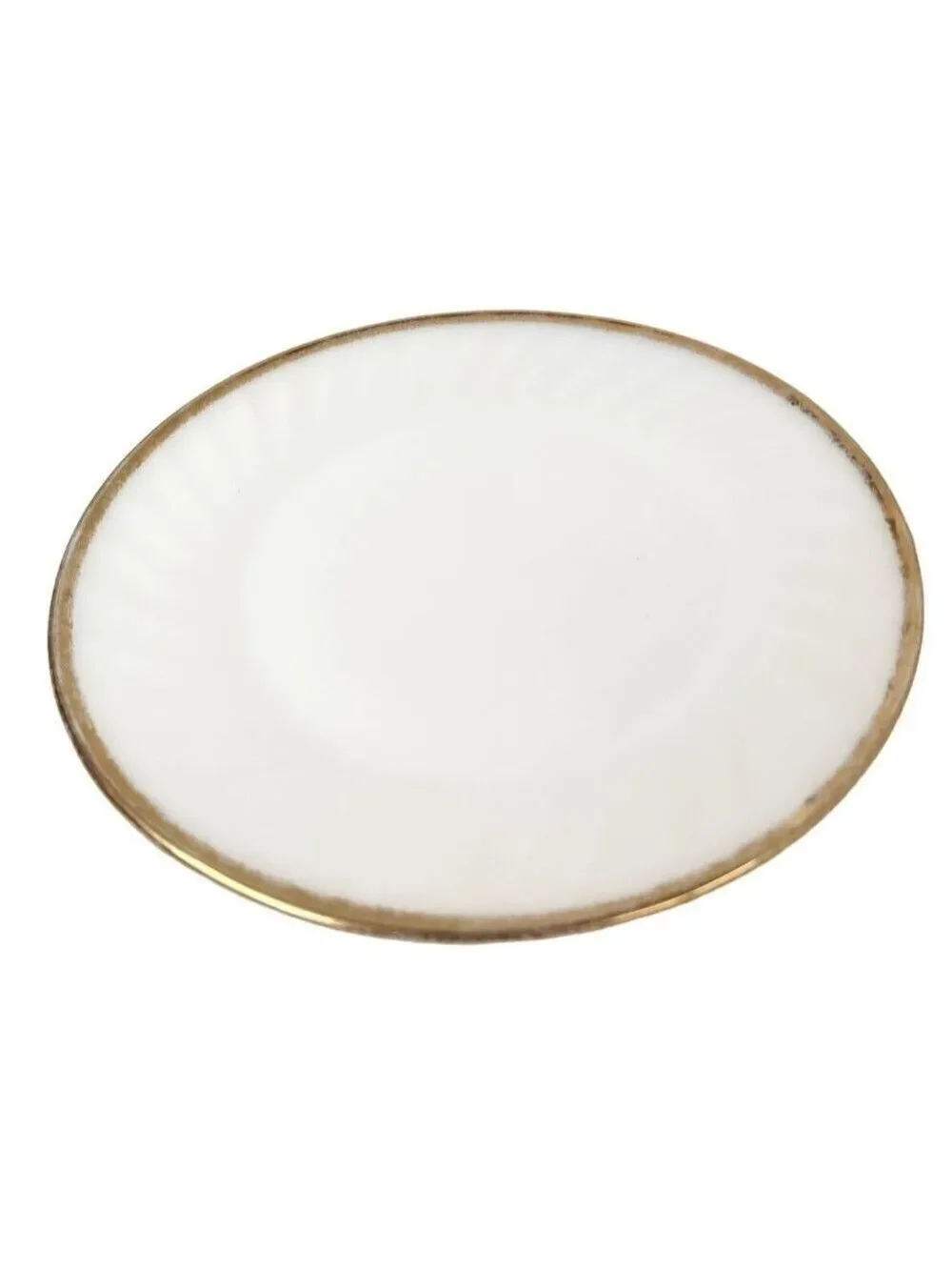 Anchor Hocking Fire-King USA Gold Rim Milk glass add touch